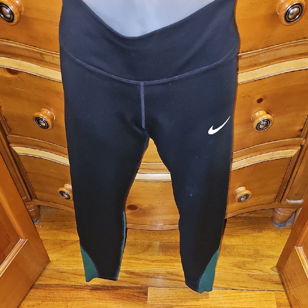 Nike Set Of 2 Black W/ Green & Blue Leggings